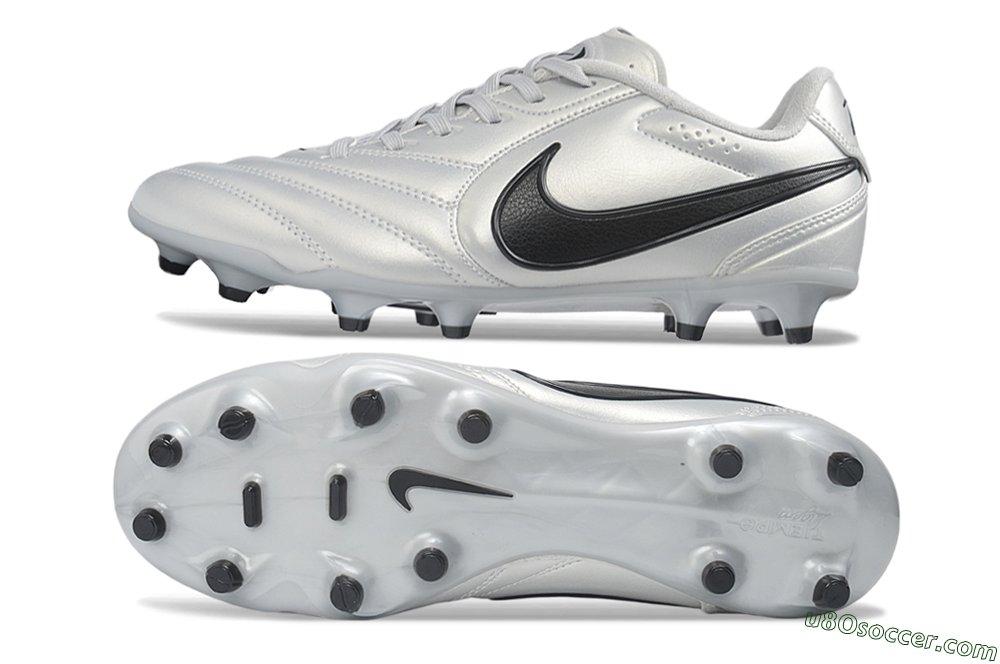 Nike Tiempo Ligera Pro FG Firm Ground Soccer Cleats - Silver/Metallic Silver/Black 0