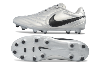 Nike Tiempo Ligera Pro FG Firm Ground Soccer Cleats - Silver/Metallic Silver/Black