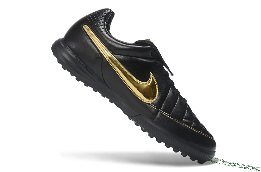 Nike Tiempo Legend SE TF Artificial Turf Soccer Shoes - Black/Black/Metallic Gold 4