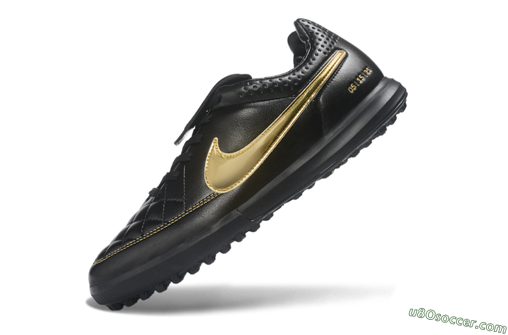 Nike Tiempo Legend SE TF Artificial Turf Soccer Shoes - Black/Black/Metallic Gold 5