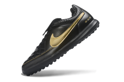 Nike Tiempo Legend SE TF Artificial Turf Soccer Shoes - Black/Black/Metallic Gold