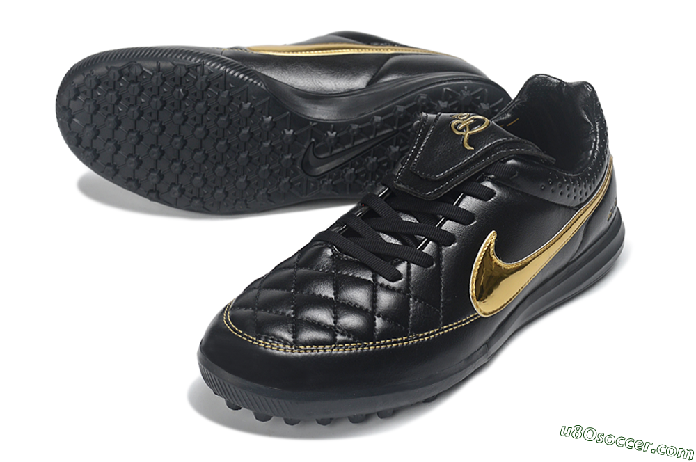 Nike Tiempo Legend SE TF Artificial Turf Soccer Shoes - Black/Black/Metallic Gold 3