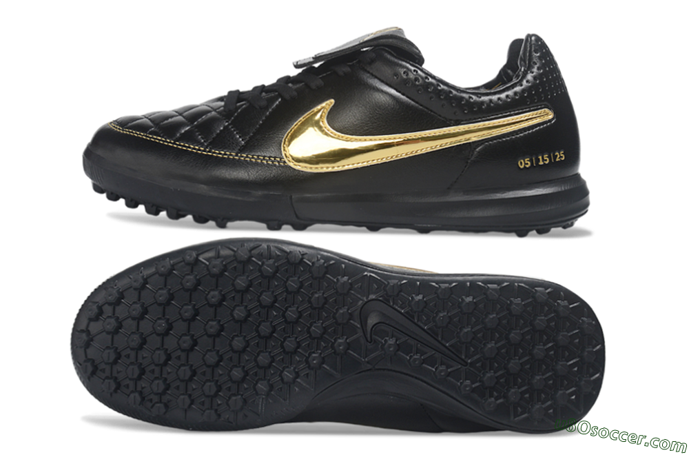 Nike Tiempo Legend SE TF Artificial Turf Soccer Shoes - Black/Black/Metallic Gold 0