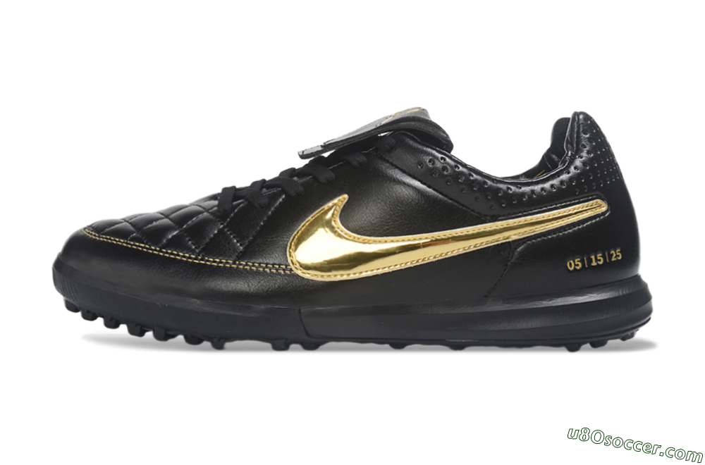 Nike Tiempo Legend SE TF Artificial Turf Soccer Shoes - Black/Black/Metallic Gold 2