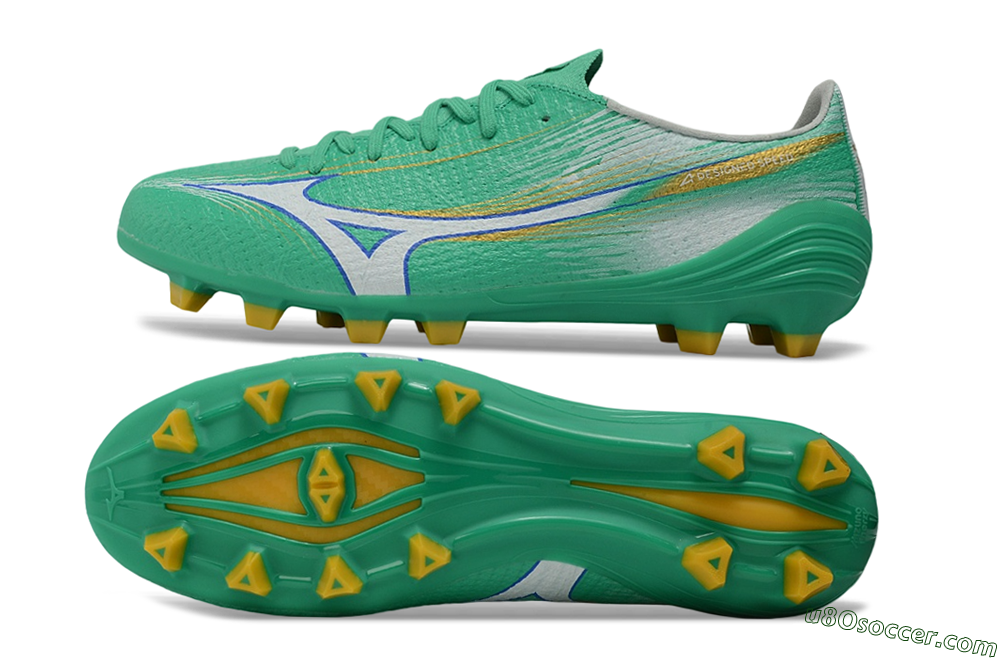 Mizuno Alpha 3 FG Firm Ground Soccer Cleats - Green/Aqua Breeze/Sunny Yellow 0