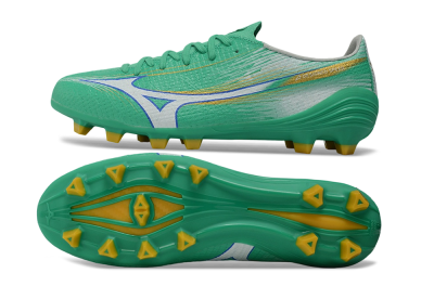 Mizuno Alpha 3 FG Firm Ground Soccer Cleats - Green/Aqua Breeze/Sunny Yellow