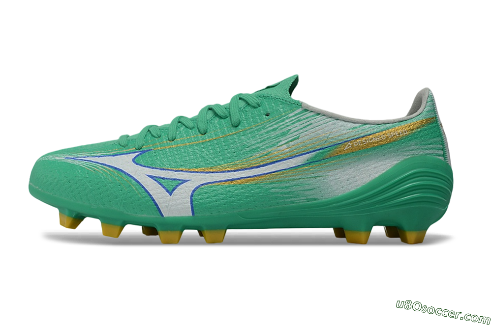 Mizuno Alpha 3 FG Firm Ground Soccer Cleats - Green/Aqua Breeze/Sunny Yellow 2
