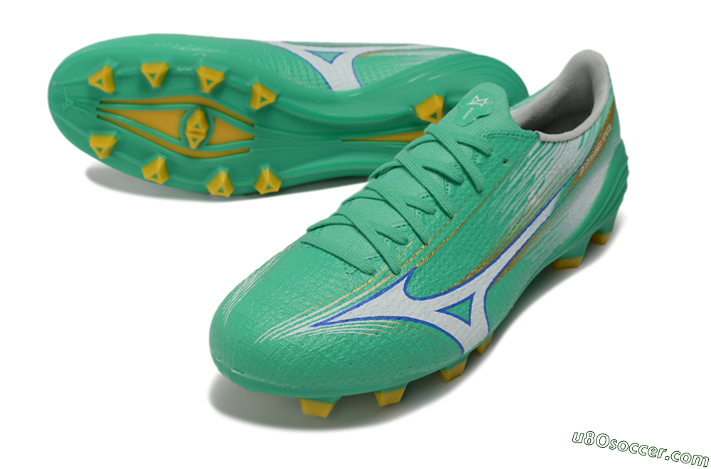 Mizuno Alpha 3 FG Firm Ground Soccer Cleats - Green/Aqua Breeze/Sunny Yellow 3