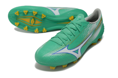 Mizuno Alpha 3 FG Firm Ground Soccer Cleats - Green/Aqua Breeze/Sunny Yellow