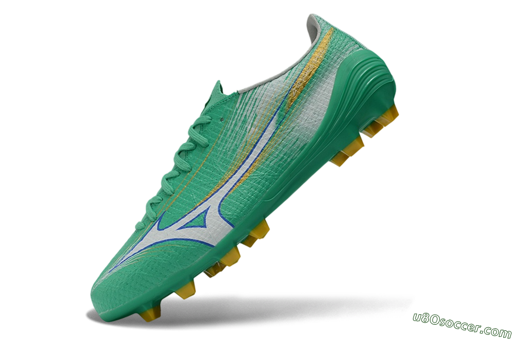 Mizuno Alpha 3 FG Firm Ground Soccer Cleats - Green/Aqua Breeze/Sunny Yellow 5