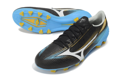 Mizuno Alpha 3 FG Firm Ground Soccer Cleats - Black/Sky Blue/Golden Yellow