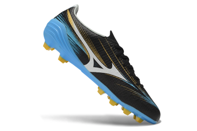 Mizuno Alpha 3 FG Firm Ground Soccer Cleats - Black/Sky Blue/Golden Yellow