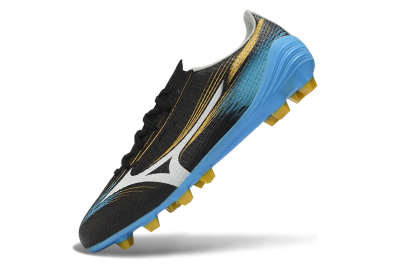Mizuno Alpha 3 FG Firm Ground Soccer Cleats - Black/Sky Blue/Golden Yellow