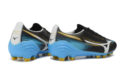 Mizuno Alpha 3 FG Firm Ground Soccer Cleats - Black/Sky Blue/Golden Yellow