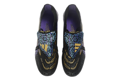 Adidas Predator 26 Elite Fold-Over Tongue FG Firm Ground Soccer Cleats - Black/Royal Purple/Metallic Gold