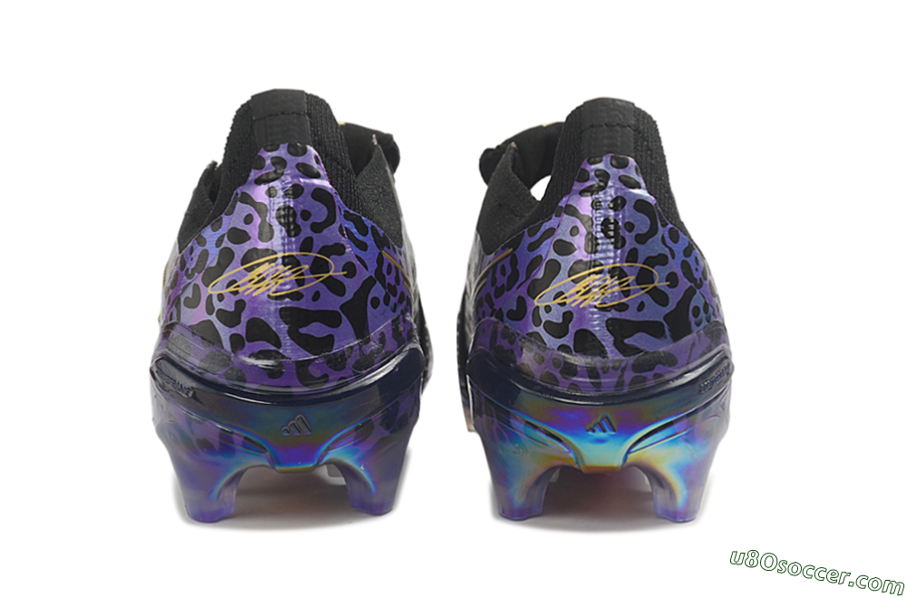 Adidas Predator 26 Elite Fold-Over Tongue FG Firm Ground Soccer Cleats - Black/Royal Purple/Metallic Gold 5