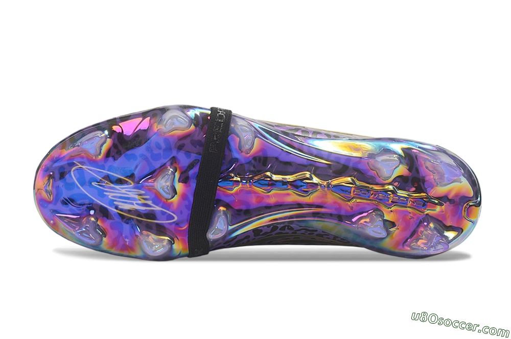 Adidas Predator 26 Elite Fold-Over Tongue FG Firm Ground Soccer Cleats - Black/Royal Purple/Metallic Gold 6