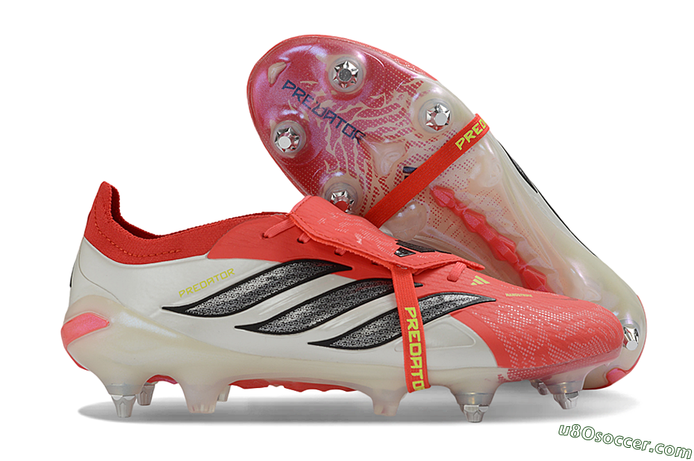 Adidas Predator 26 Elite Fold-Over Tongue SG Soft Ground Soccer Cleats - Red/Bright Red/Black 1