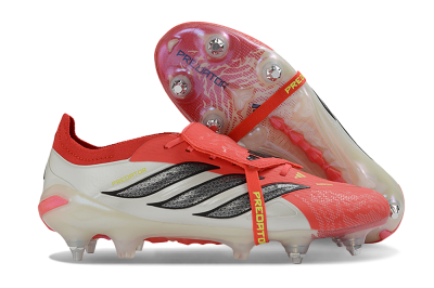 Adidas Predator 26 Elite Fold-Over Tongue SG Soft Ground Soccer Cleats - Red/Bright Red/Black