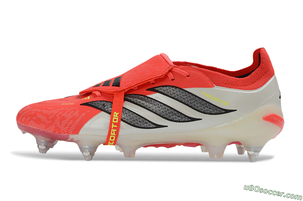 Adidas Predator 26 Elite Fold-Over Tongue SG Soft Ground Soccer Cleats - Red/Bright Red/Black 2
