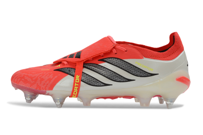 Adidas Predator 26 Elite Fold-Over Tongue SG Soft Ground Soccer Cleats - Red/Bright Red/Black