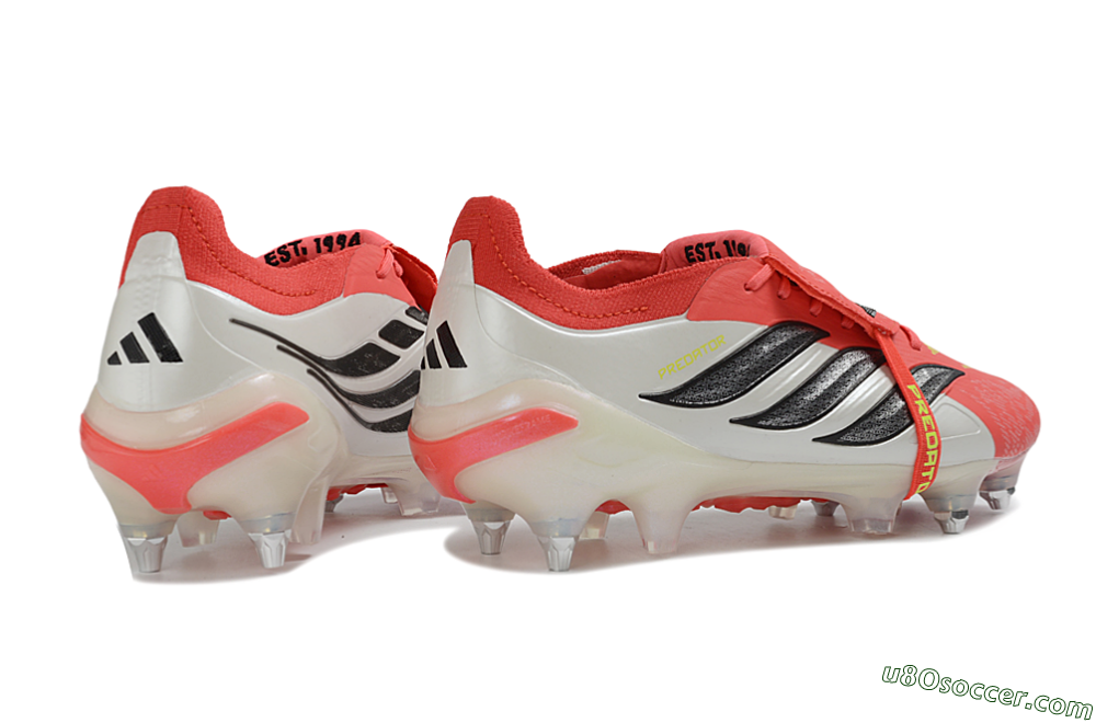 Adidas Predator 26 Elite Fold-Over Tongue SG Soft Ground Soccer Cleats - Red/Bright Red/Black 6