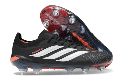 Adidas Predator 26 Elite SG Soft Ground Soccer Cleats - Black/Electric Red/Steel Grey