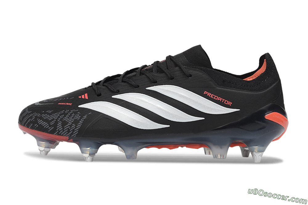 Adidas Predator 26 Elite SG Soft Ground Soccer Cleats - Black/Electric Red/Steel Grey 2