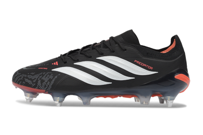 Adidas Predator 26 Elite SG Soft Ground Soccer Cleats - Black/Electric Red/Steel Grey