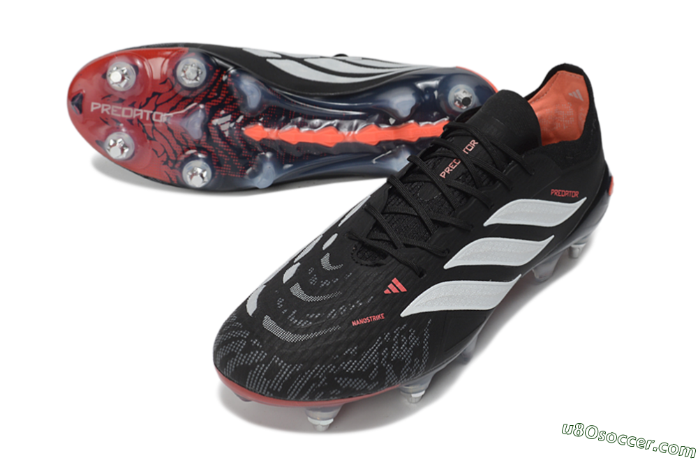 Adidas Predator 26 Elite SG Soft Ground Soccer Cleats - Black/Electric Red/Steel Grey 3