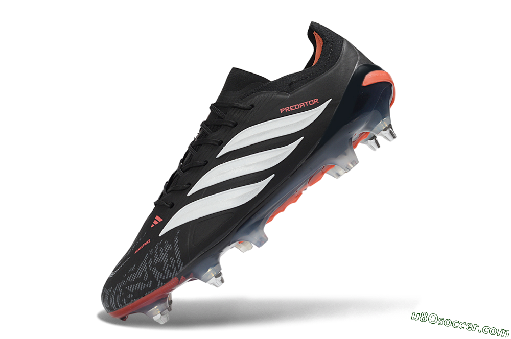 Adidas Predator 26 Elite SG Soft Ground Soccer Cleats - Black/Electric Red/Steel Grey 5