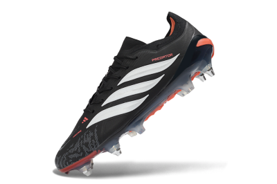 Adidas Predator 26 Elite SG Soft Ground Soccer Cleats - Black/Electric Red/Steel Grey