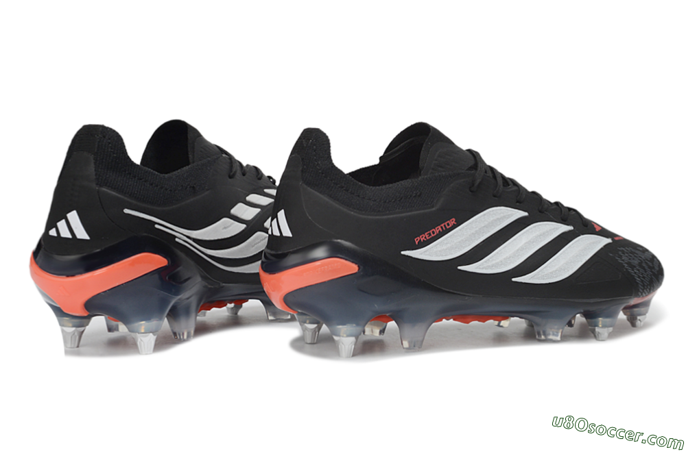 Adidas Predator 26 Elite SG Soft Ground Soccer Cleats - Black/Electric Red/Steel Grey 6