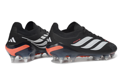 Adidas Predator 26 Elite SG Soft Ground Soccer Cleats - Black/Electric Red/Steel Grey
