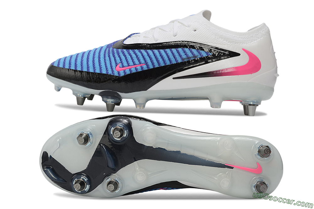 Nike Phantom 6 Elite Low SG Soft Ground Soccer Cleats - Blue/Electric Blue/Neon Pink 0