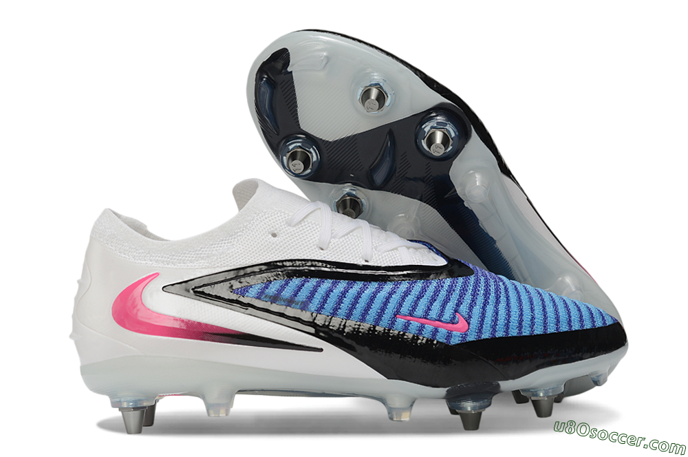 Nike Phantom 6 Elite Low SG Soft Ground Soccer Cleats - Blue/Electric Blue/Neon Pink 1