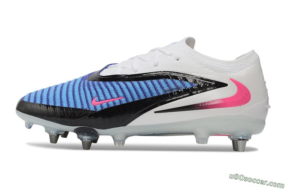 Nike Phantom 6 Elite Low SG Soft Ground Soccer Cleats - Blue/Electric Blue/Neon Pink 2