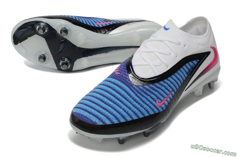 Nike Phantom 6 Elite Low SG Soft Ground Soccer Cleats - Blue/Electric Blue/Neon Pink 3