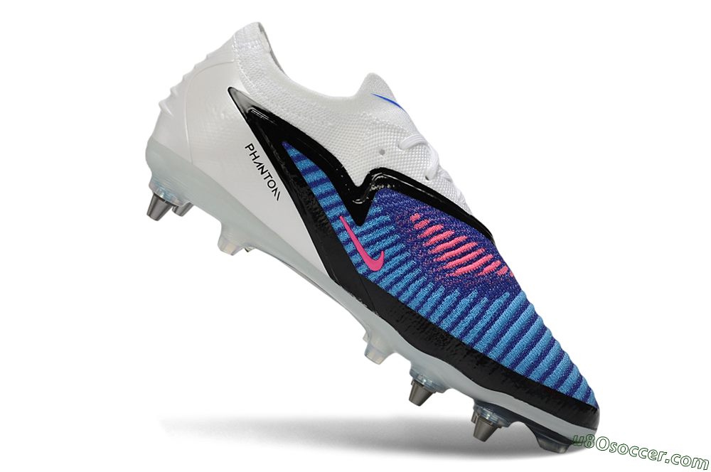 Nike Phantom 6 Elite Low SG Soft Ground Soccer Cleats - Blue/Electric Blue/Neon Pink 4