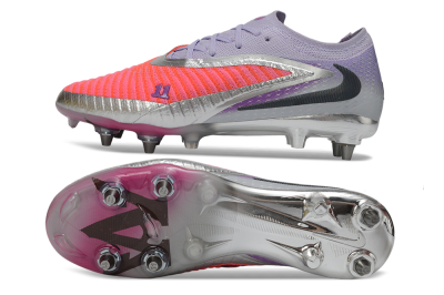 Nike Phantom 6 Elite Low SG Soft Ground Soccer Cleats - Pink/Electric Orange/Silver