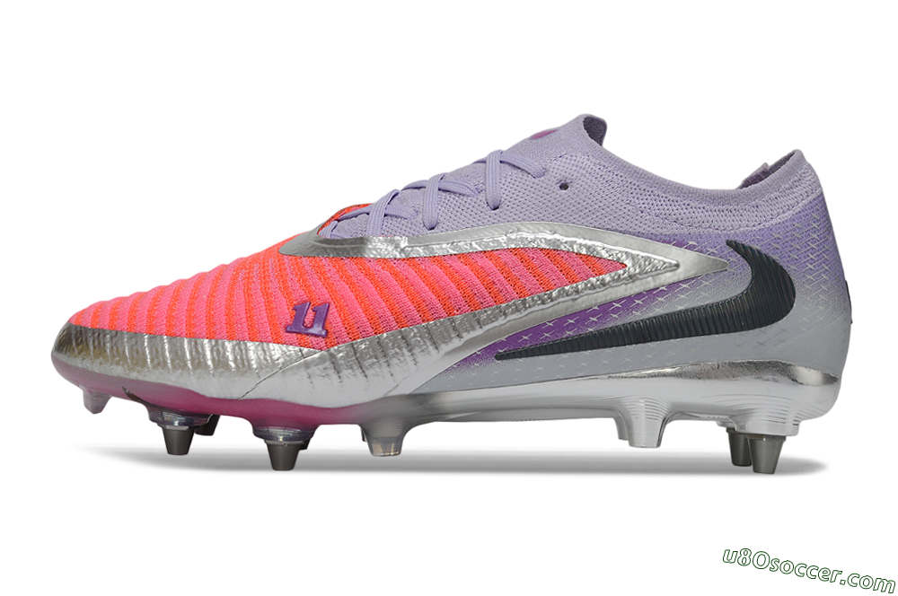 Nike Phantom 6 Elite Low SG Soft Ground Soccer Cleats - Pink/Electric Orange/Silver 2