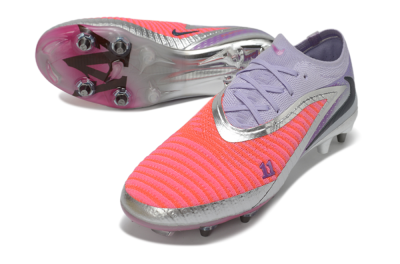 Nike Phantom 6 Elite Low SG Soft Ground Soccer Cleats - Pink/Electric Orange/Silver