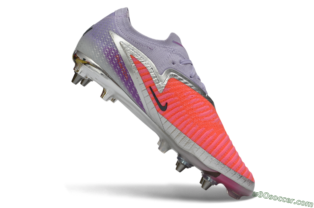 Nike Phantom 6 Elite Low SG Soft Ground Soccer Cleats - Pink/Electric Orange/Silver 4