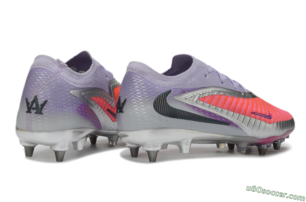 Nike Phantom 6 Elite Low SG Soft Ground Soccer Cleats - Pink/Electric Orange/Silver 6