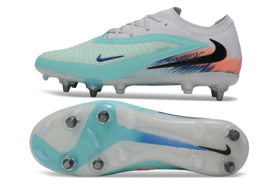 Nike Phantom 6 Low Elite SG Soft Ground Soccer Cleats - White/Aqua Breeze/Pink Peach