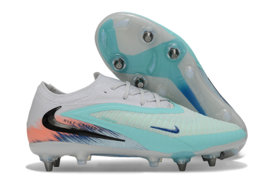 Nike Phantom 6 Low Elite SG Soft Ground Soccer Cleats - White/Aqua Breeze/Pink Peach