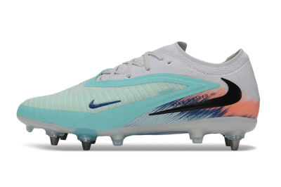Nike Phantom 6 Low Elite SG Soft Ground Soccer Cleats - White/Aqua Breeze/Pink Peach