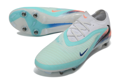 Nike Phantom 6 Low Elite SG Soft Ground Soccer Cleats - White/Aqua Breeze/Pink Peach