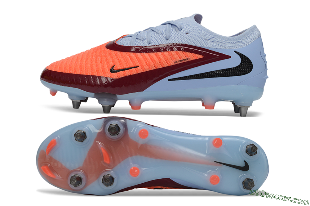 Nike Phantom 6 Low Elite SG Soft Ground Soccer Cleats - Orange/Crimson Red/Sky Blue 0
