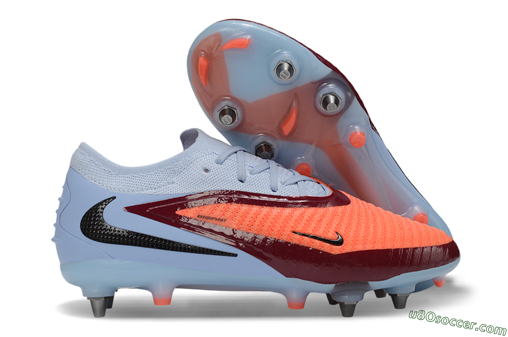 Nike Phantom 6 Low Elite SG Soft Ground Soccer Cleats - Orange/Crimson Red/Sky Blue 1